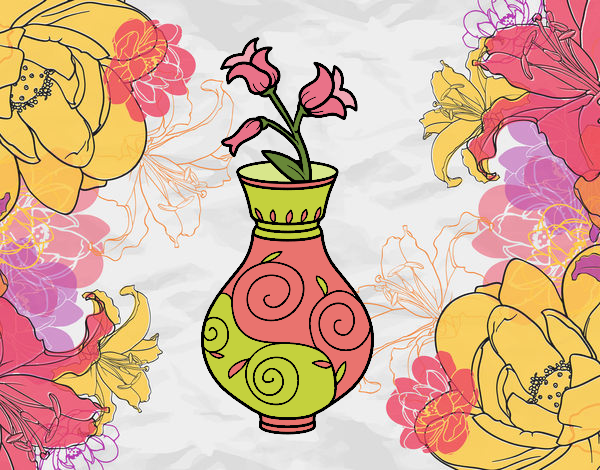 Desenho Flor de convolvulus em um vaso pintado por AndressaBR