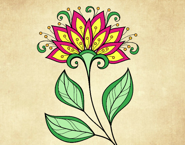 Desenho Flor decorativa pintado por Craudia