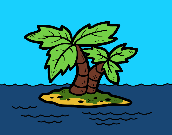 Desenho Ilha deserta pintado por emillyy