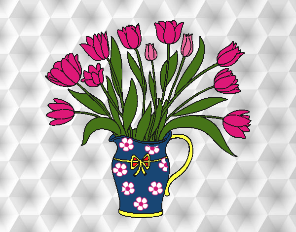 Desenho Jarro de tulipa pintado por ruthneia