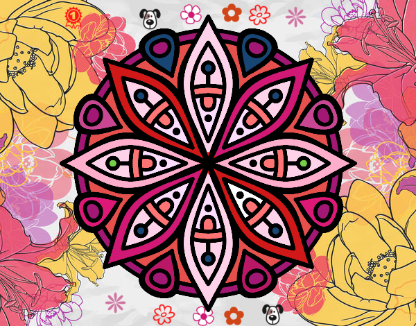 Desenho Mandala para a concentração pintado por adiely