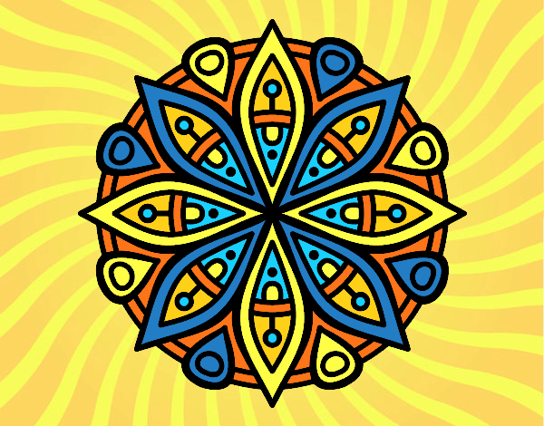Desenho Mandala para a concentração pintado por orandi
