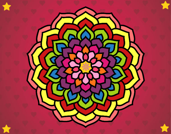 Desenho Mandala pétalas de flores pintado por ruthneia