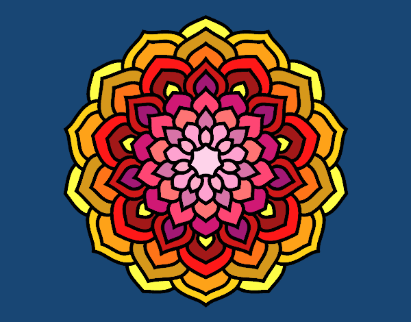 Desenho Mandala pétalas de flores pintado por liolika