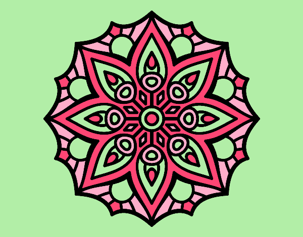 Desenho Mandala simetria simples pintado por luzinda