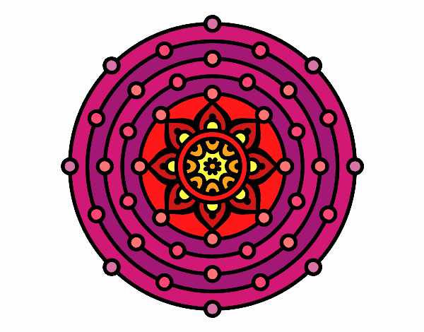 Desenho Mandala sistema solar pintado por ThaisH