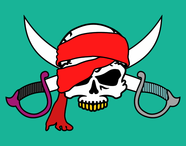 Desenho Símbolo pirata pintado por alya