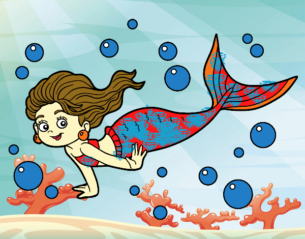 Desenho Sireia do mar pintado por likemey