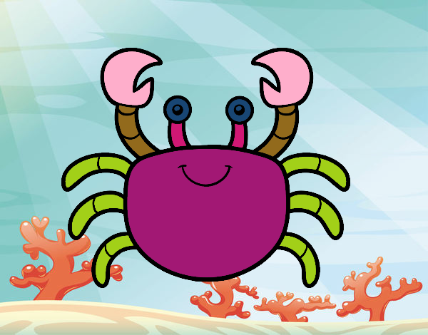 Desenho Um caranguejo de mar pintado por adiely