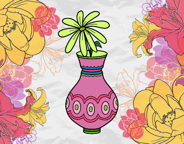 Desenho Uma flor em um vaso pintado por AndressaBR