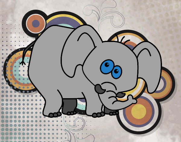 Desenho Elefante envergonhado pintado por orandi