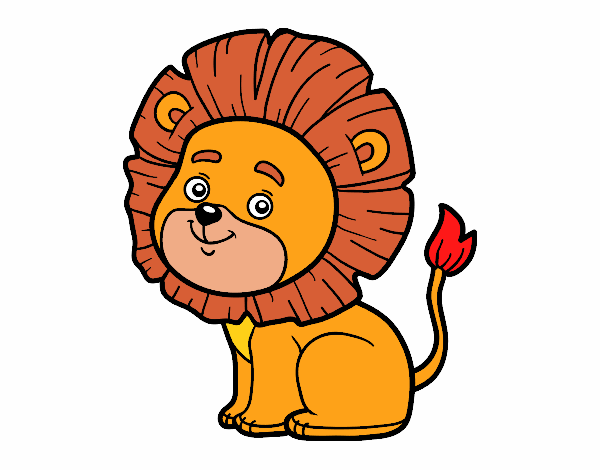 Desenho Leão jovem pintado por sananamor