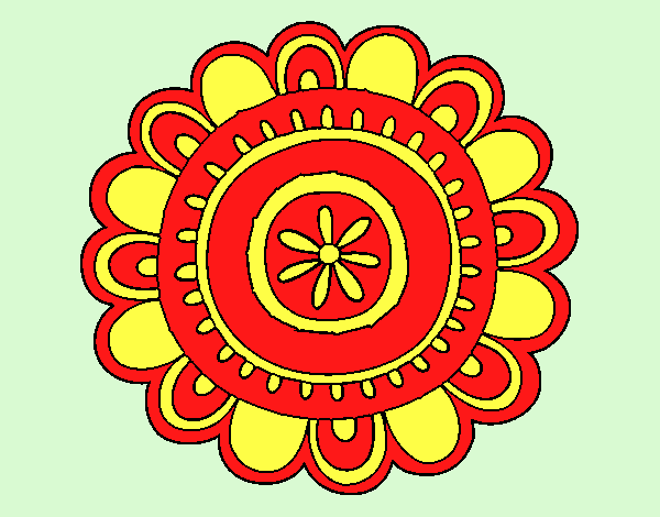Desenho Mandala alegre pintado por Craudia