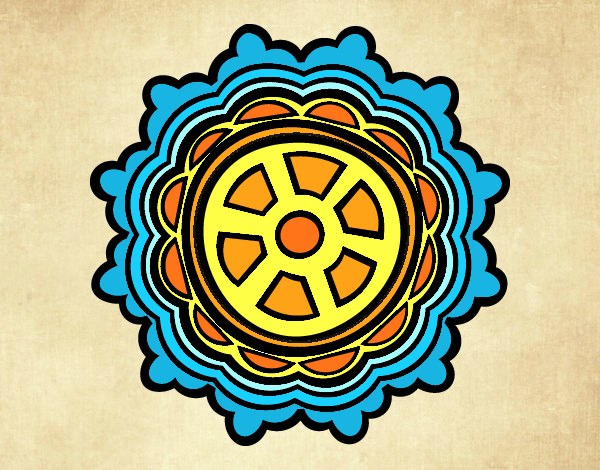 Desenho Mandala em forma de leme pintado por Craudia