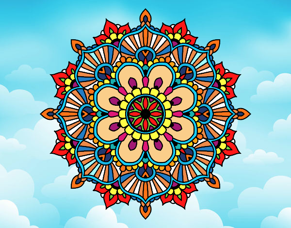 Desenho Mandala flash floral pintado por Haycelle