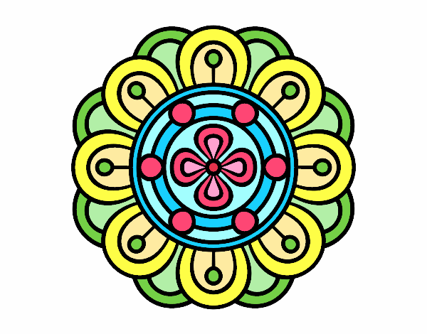 Desenho Mandala flor criativo pintado por Craudia