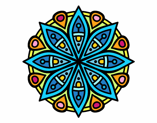 Desenho Mandala para a concentração pintado por GabyFox