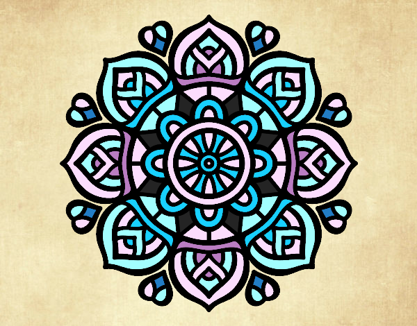 Desenho Mandala para a concentração mental pintado por Craudia