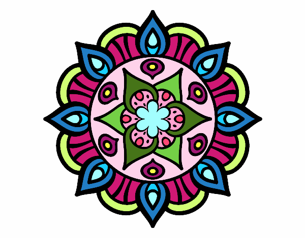 Desenho Mandala vida vegetal pintado por GabyFox