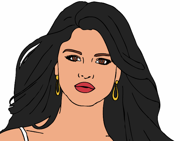 Desenho Selena Gomez primeiro plano pintado por sananamor