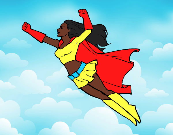 Desenho Super girl voador pintado por danielt