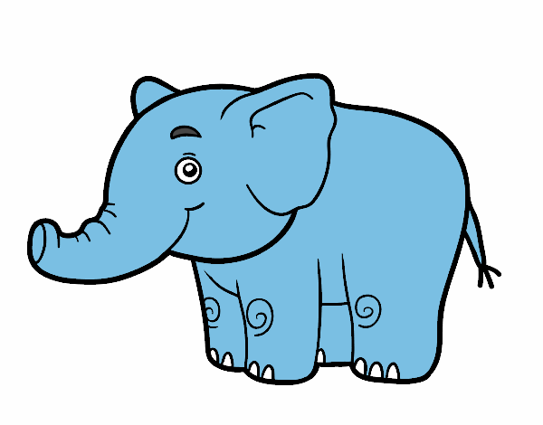 Desenho Um pequeno elefante pintado por sananamor