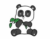 Desenho Um urso panda pintado por Aninhaela