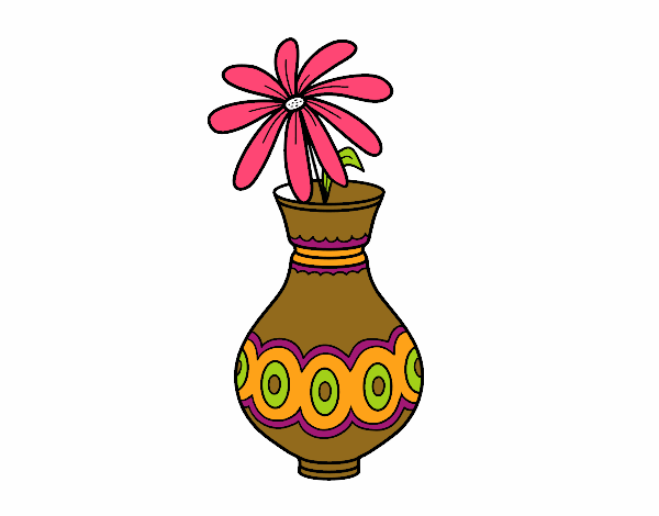 Desenho Uma flor em um vaso pintado por orandi