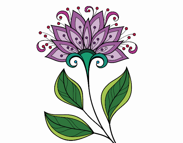Desenho Flor decorativa pintado por vanicola