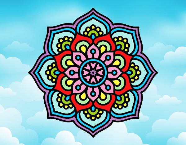 Desenho Mandala flor de la concentração pintado por Craudia