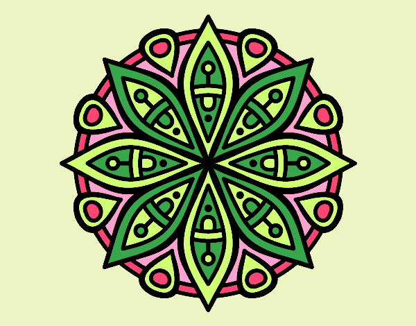 Desenho Mandala para a concentração pintado por Craudia