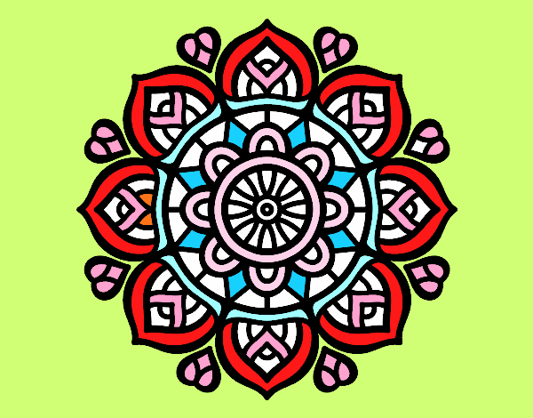 Desenho Mandala para a concentração mental pintado por luzinda