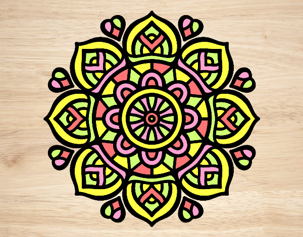 Desenho Mandala para a concentração mental pintado por BiancaNA
