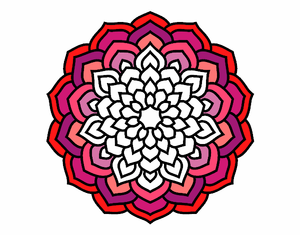 Desenho Mandala pétalas de flores pintado por luzinda
