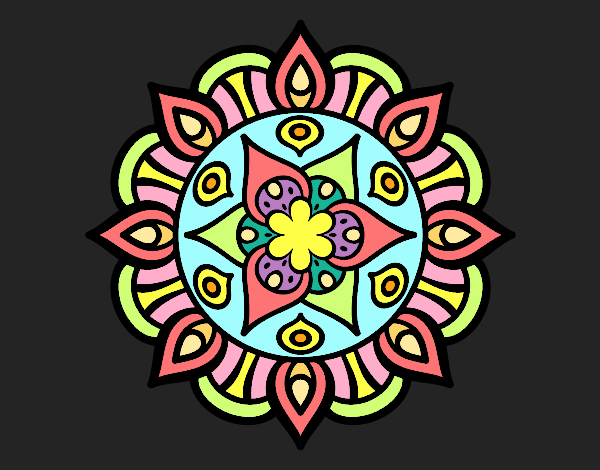 Desenho Mandala vida vegetal pintado por luzinda
