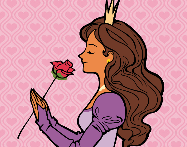 Desenho Princesa e rosa pintado por FabiK