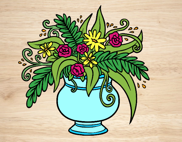 Desenho Um vaso com flores pintado por Craudia