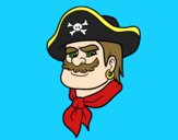 Desenho Cabeça do pirata pintado por jabuti