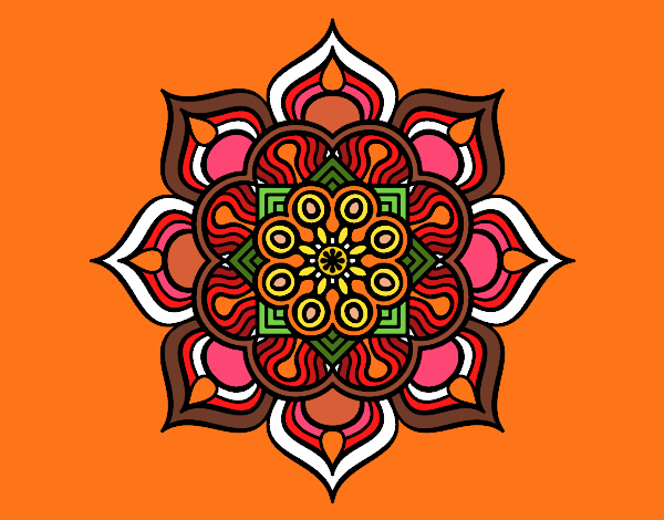 Desenho Mandala flor de fogo pintado por VanVieira