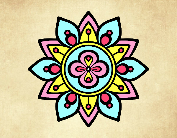 Desenho Mandala flor de lótus pintado por Craudia
