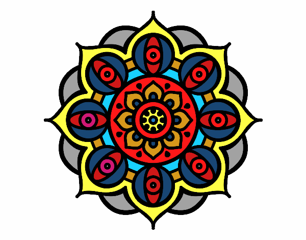 Desenho Mandala olhos pintado por renatio