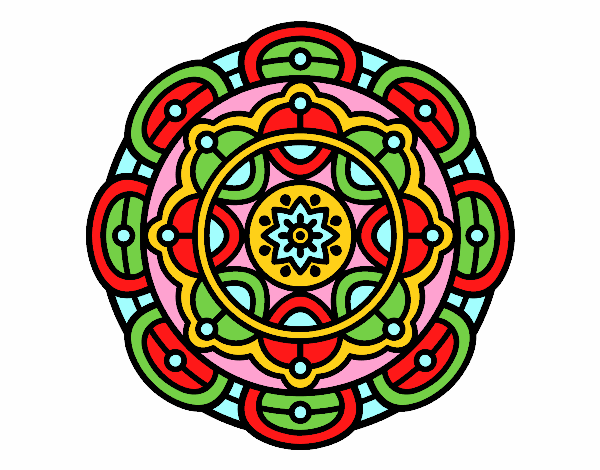 Desenho Mandala para relaxamento mental pintado por Craudia