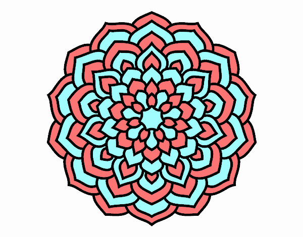 Desenho Mandala pétalas de flores pintado por luzinda