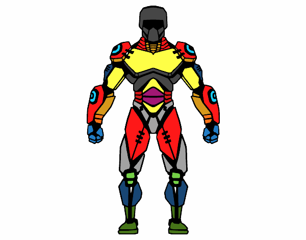 Desenho Robô lutador pintado por renatio