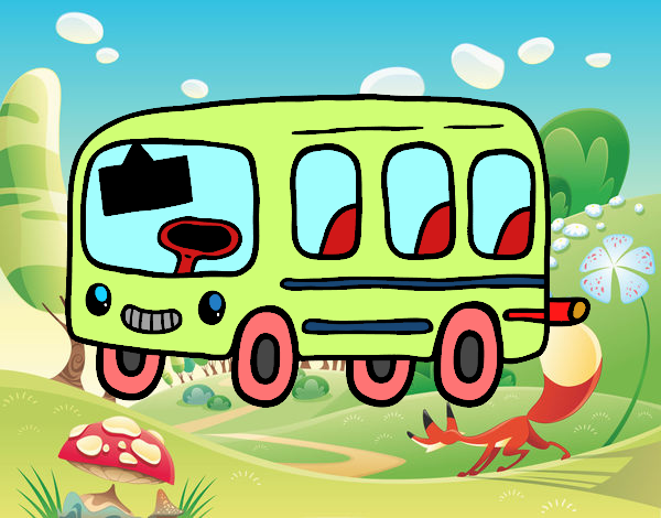 Desenho Um ônibus escolar pintado por Enzolin