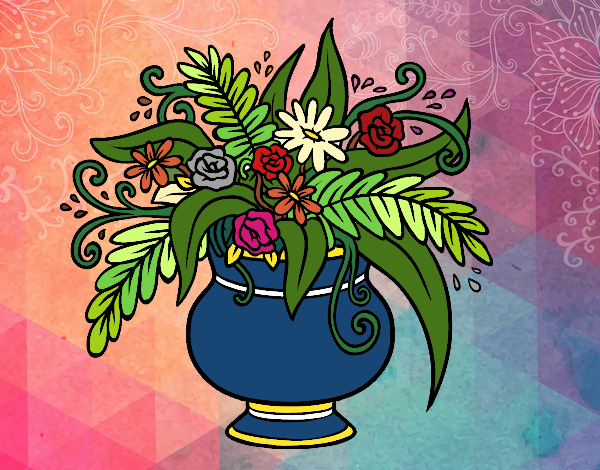 Desenho Um vaso com flores pintado por VanVieira