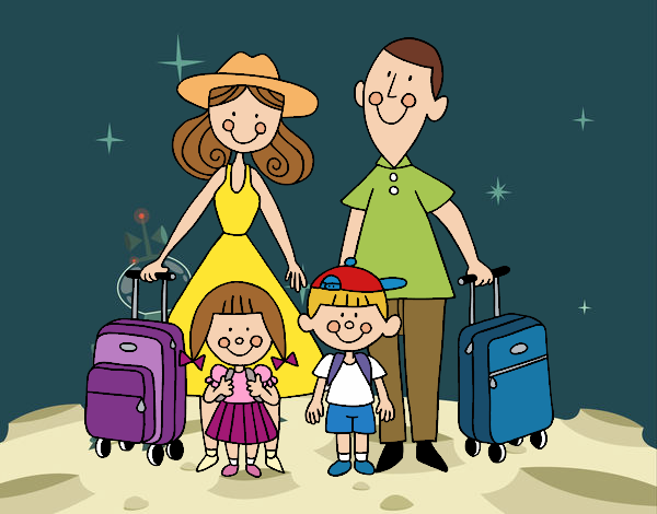 Desenho Uma família de férias pintado por Craudia