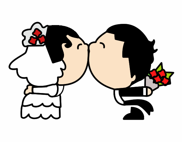 Desenho Beijo da recém casado pintado por Tai88