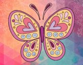 Desenho Mandala borboleta pintado por Patricia99