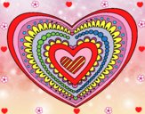Desenho Mandala coração pintado por Crismayumi